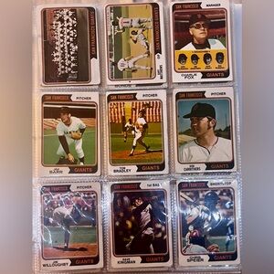 Vintage 1974 San Francisco Giants Baseball Cards